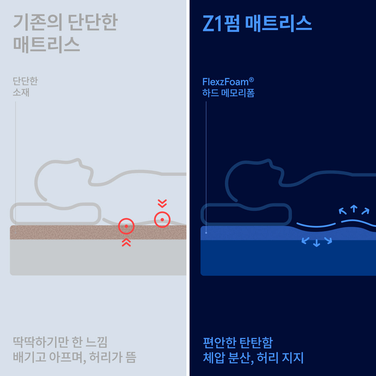 Z1 펌 매트리스 | 탄탄한 지지력